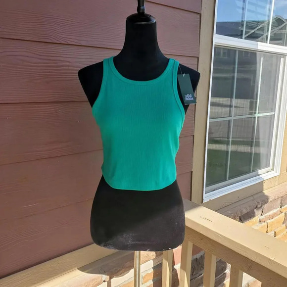 NWT Wild Fable 2-Piece Teal Green Cropped Tank Bundle Size XL Ribbed - Picture 12 of 15